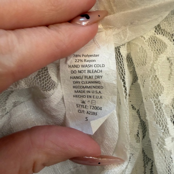 Fashionomics Boho Lace High Low Tank Top Size S - Picture 6 of 6